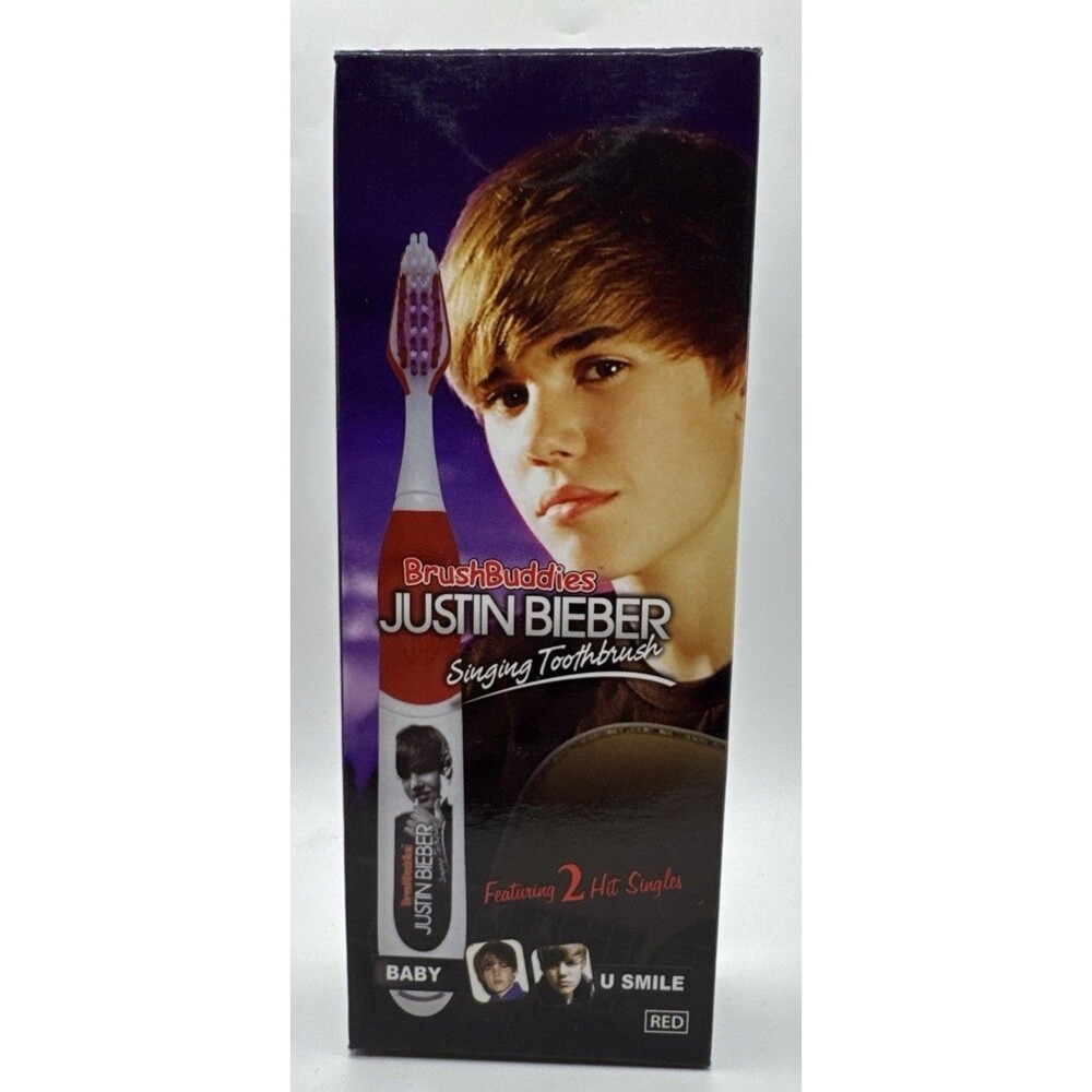 Rare 2011 Justin Bieber Singing Toothbrush - Red Version - Baby & U Smile